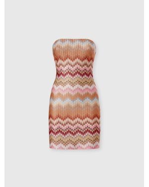Missoni Viscose Chevron Snake-Pattern Mini Dress - White