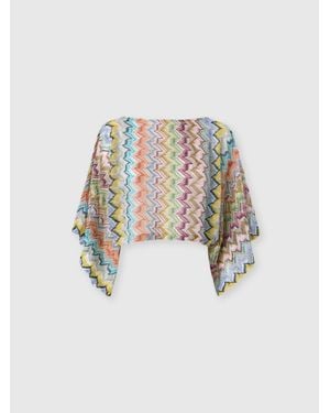 Missoni Viscose Lamé Cover-Up Top With Batwing Sleeves - White
