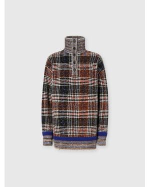 Missoni Pull Col Montant À Motif À Carreaux, Femme, Taille - Blanc