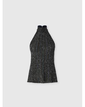 Missoni Halterneck Top With Sequin Applications - Black