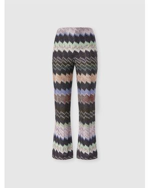 Missoni Snake-Pattern Viscose Lamé Cropped Pants - White