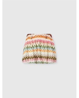 Missoni Mini Balloon Skirt With Abstract Floral Pattern - White