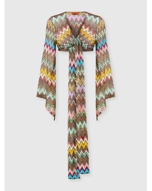 Missoni Long-Sleeved Wrap Top - Metallic
