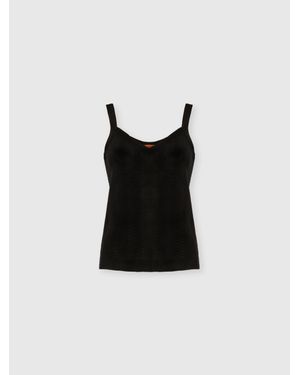 Missoni Sleeveless Zigzag Knit Top - Black