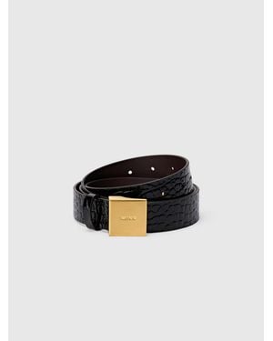 Missoni Faux Croccodile Leather Patterned Belt - Black