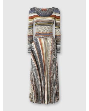 Missoni Long Dress With Pleated Skirt - Multicolour