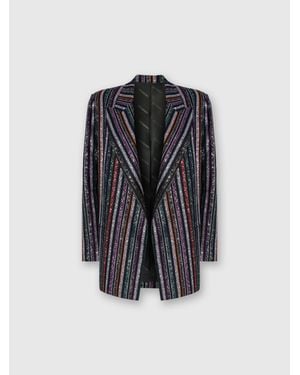 Missoni Single-Breasted Blazer With Herringbone Stripe Knit - Multicolor