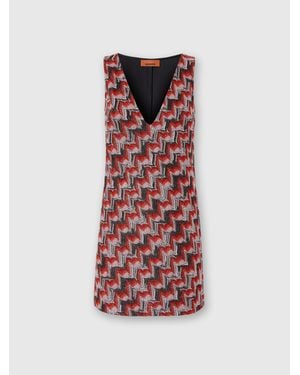 Missoni Mini Dress With V-Neck And Embroidered Lace