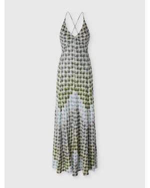 Missoni Long Viscose Lamé Dress With Crossed Straps - White