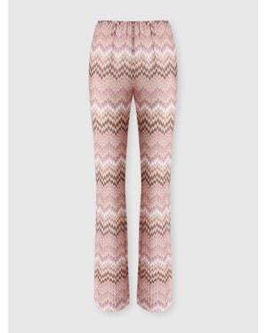 Missoni Snake Motif Viscose Flare Pants, & Multicolored - Pink