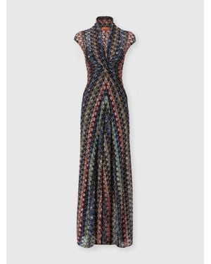 Missoni Long Lace Dress With Knot Detail - White