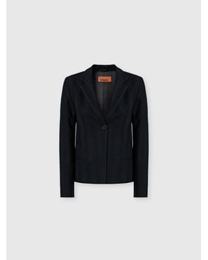 Missoni Single-Breasted Tone-On-Tone Zigzag Cotton And Viscose Blazer - Black