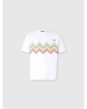 Missoni Cotton Crewneck T-Shirt With Logo Lettering - White