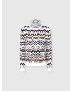 Missoni Pullover A Collo Alto - Bianco
