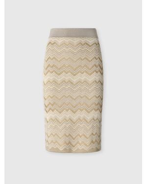 Missoni Chevron Wool And Viscose Mini Skirt - Natural