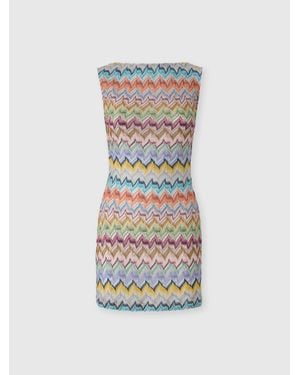 Missoni Mini-Robe En Viscose Lamé Avec Cut-Out, Femme, Taille - Blanc