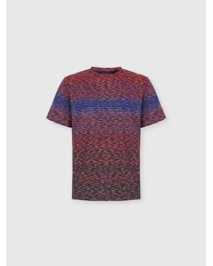 Missoni T-Shirt With Faded Flame Pattern, Burgundy - Purple