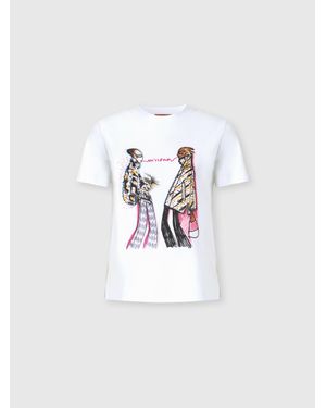 Missoni Short Sleeve T-Shirt With Print And Logo - White