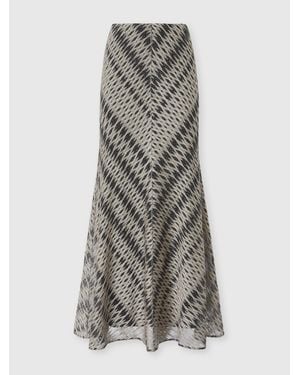 Missoni 3D Diamond Mixed Viscose Long Skirt - Gray