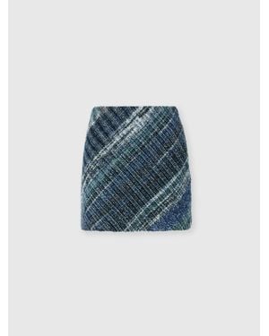 Missoni Wool-Blend Check Mini Skirt - Blue