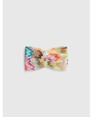 Missoni Hair Band With Zig Zag Motif - White