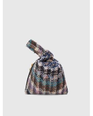 Missoni Bolso De Mano En Mezcla De Lana, Mujer, Talla - Azul