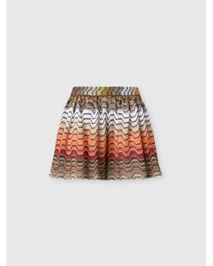 Missoni Shorts Aus Viskose-Lamé-Mischung Mit Greca-Motiv, Damen, Größe - Weiß