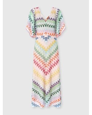 Missoni Long Dress With V-Neck - White