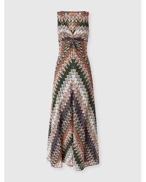 Missoni Sleeveless Gown With Tie Neckline - White