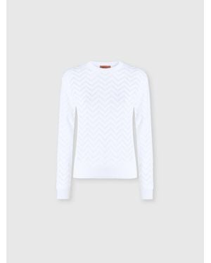 Missoni Crew-Neck Stretch Pullover - White