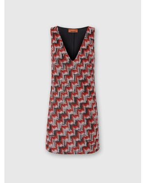 Missoni Mini Abito Con Scollo A V - Rosso