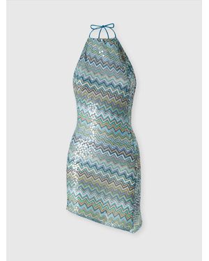 Missoni Short Asymmetrical Cover-Up Dress - Blue