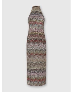 Missoni Midi Dress With Halter Neck - White
