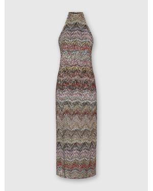 Missoni Abito Midi Con Scollo All'Americana, Donna, Taglia - Bianco