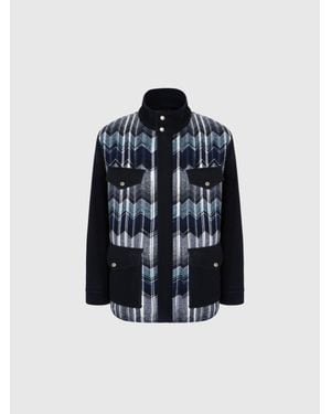 Missoni Field Jacket With Zigzag Pattern - Blue