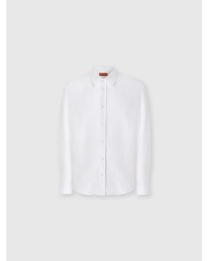 Missoni Cotton Jacquard Shirt With Tone-On-Tone Zigzag Pattern - White