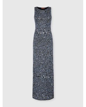 Missoni Long Halter-Neck Dress - Blue