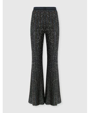Missoni Striped Flared Pants With Sequins - Black