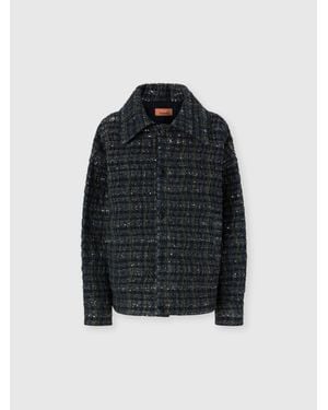 Missoni Overshirt With Wave Check Pattern - Blue