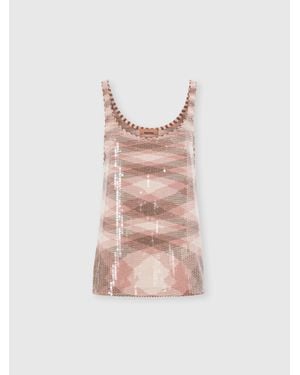 Missoni Débardeur En Maille Space-Dye Et Sequins, Femme, Taille - Rose