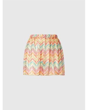 Missoni Cover-Up-Shorts Aus Bedrucktem Tüll, Damen, Größe - Weiß