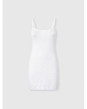 Missoni Chevron Cotton And Viscose Mini Dress - White