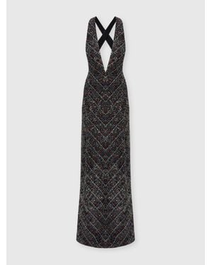 Missoni Long Dress With V-Neck And Check Pattern - White