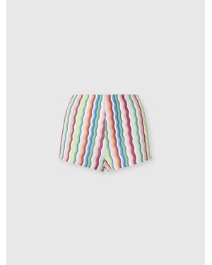 Missoni Terry Cloth Hot Trousers With Zigzag Print - White