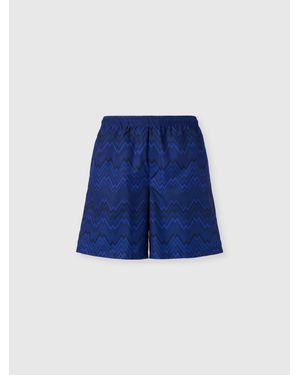 Missoni Lange Badeshorts Mit Zickzack-Print, Herren, Größe - Blau