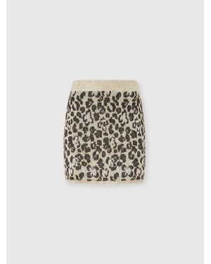 Missoni Animal-Jacquard Knit Mini Skirt With Sequins - White