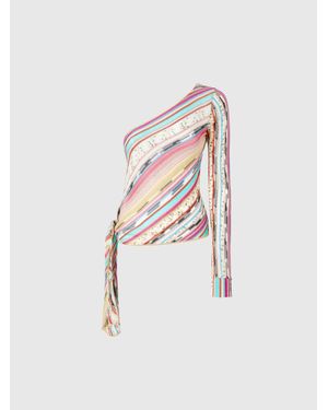 Missoni Maglia Monospalla Annodata Sul Fianco - Bianco