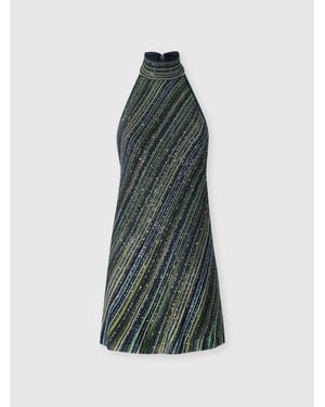 Missoni Mini Dress With Open Back And Sequins - Blue