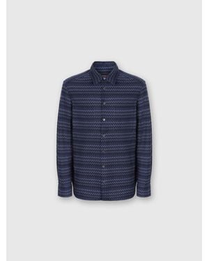 Missoni Shirt With Micro Zigzag Tone On Tone - Blue