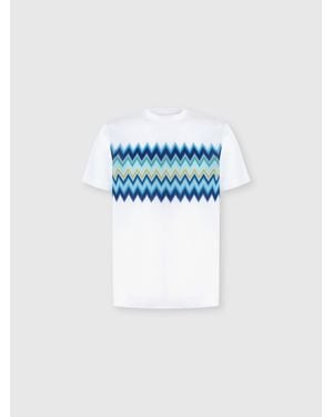 Missoni Short Sleeve T-Shirt With Zigzag Insert - Blue